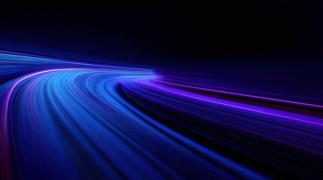 Abstract motion trail with purple neon streaks