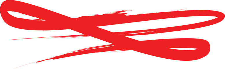 Red underline and paint swatches . Vector brush Stroke . Correction  scribble. Red isolated paintbrush collection   . Vector streak. Hand drawn underline, highlighter.