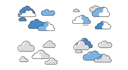 Obraz premium Scattered Clouds filed color clean design