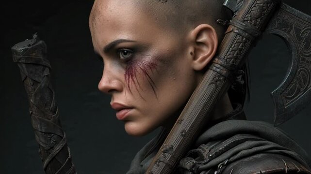 Gezeichnete Kriegerin &ndash; St&auml;rke und Entschlossenheit trotz Narben