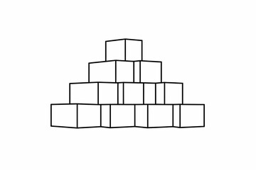 Abstract geometric cube structure on white background