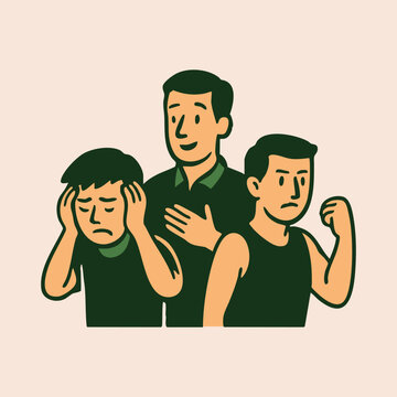Family icon and men team icon illustration design 