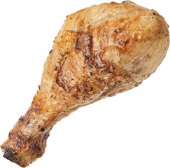 Grilled chicken drumstick isolated