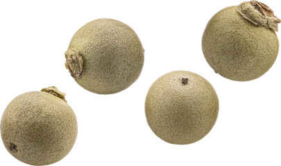 Green peppercorns isolated