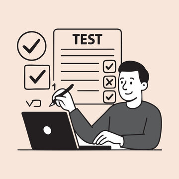 office and computer work business vector illustration