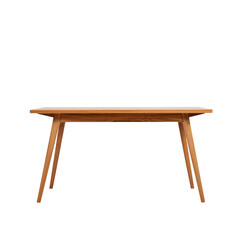 Fototapeta premium Wood Table With Four Legs Positioned in a Simple Setup for Dining or Work in a Minimal Space