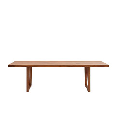 Fototapeta premium Long Wooden Dining Table With Simple Design in Neutral Setting