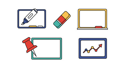 Whiteboard Line art color flat design © Amena