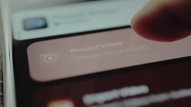 User selects the app function Record Video with purpose to edit