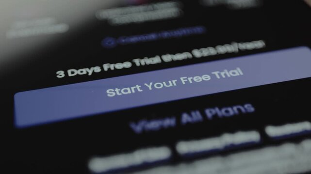 Person selects the option Start Your Free Trial for a service