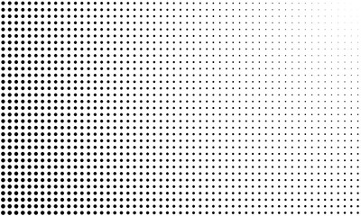 Abstract halftone dotted wave background isolated on transparent background. Futuristic twisted grunge pattern with dots and circles. Design elements for overlay, mockup, and compositing. Vector PNG