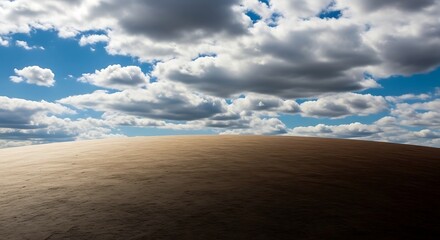 Desert Landscape Under Dramatic Cloudy Sky, Wide Open Space