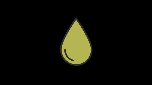Animated green liquid drop vector graphic video element, perfect for motion graphics and fluid-related content for digital projects