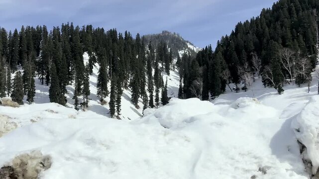 Breathtaking video footage of Sonmarg showcasing snow-capped Himalayan peaks, lush green valleys, flowing rivers, and pristine natural landscapes in Jammu and Kashmir.