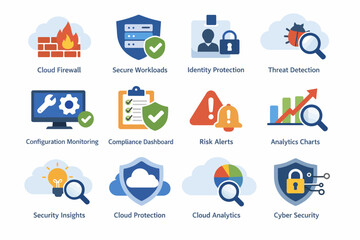 Cloud security tools: firewall, risk alerts, analytics for data protection
