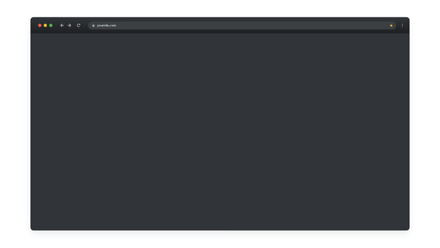 Web browser window mockup. User interface template Dark Mode modern design