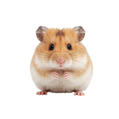 Cute Hamster Sitting on Its Hind Legs With a Curious Expression on Its Face in a Studio Setting