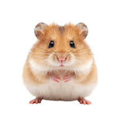 Cute Hamster Sitting on Its Hind Legs With a Curious Expression on Its Face in a Studio Setting