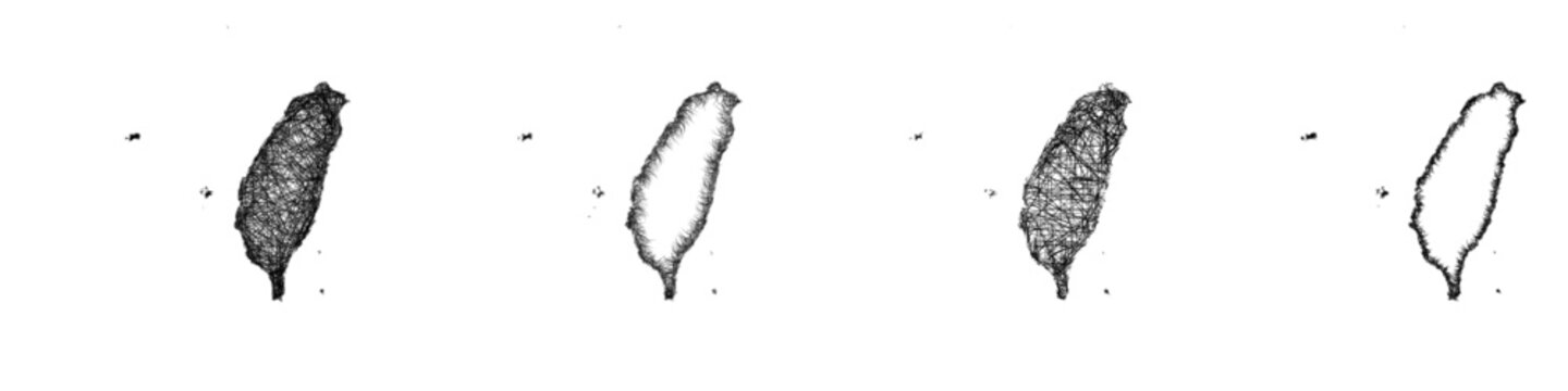 Sketch Taiwan map design set