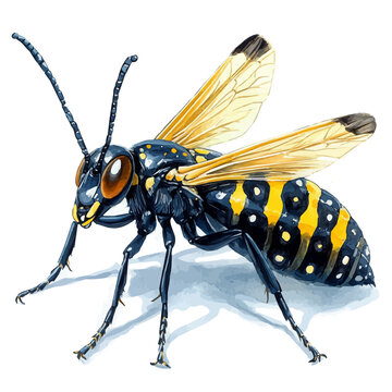 Stonefly, vibrant watercolor vector, isolated on a white background, high quality and detailed design.
