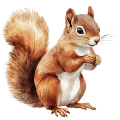 watercolor painting of Squirrel graphic, isolated on a white background. © teralis