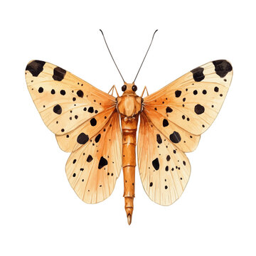 Scorpionfly, detailed watercolor painting, isolated on a white background.