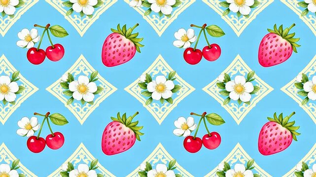 Fruit and flower pattern design