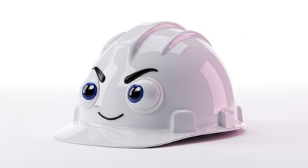 Fototapeta premium Cartoon Construction Worker Hard Hat