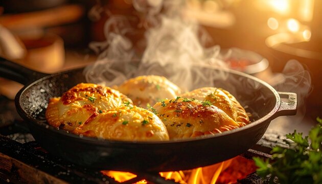 Frisch gebratene Piroggen