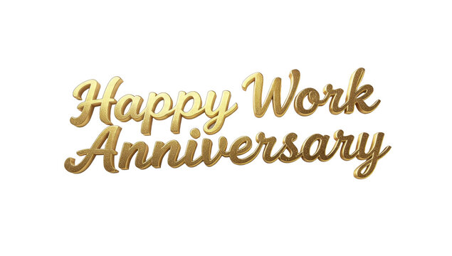 Golden 'Happy Work Anniversary' Script