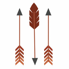 A set of Native American culture bow, arrow icons, Ideal for design projects, history lessons, and tribal themes. © AZ Ulin 