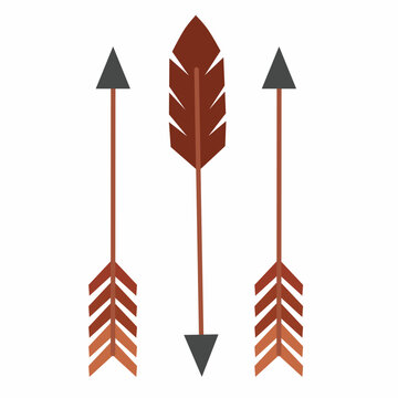 A set of Native American culture bow, arrow icons, Ideal for design projects, history lessons, and tribal themes.