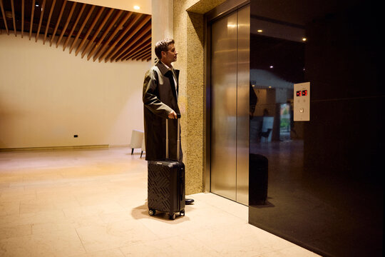 Man waits for the elevator