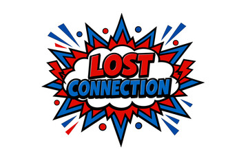 Obraz premium Lost connection comic style graphic with dynamic red and blue burst elements