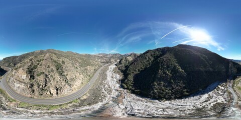 A UAV Drone Aerial Survey of  The Mill Creek Strand of the San Andreas Fault in California along Highway 38 near Forest Falls and Yucaipa looking at the landforms caused by Plate Tectonics 