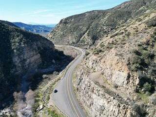 A UAV Drone Aerial Survey of  The Mill Creek Strand of the San Andreas Fault in California along Highway 38 near Forest Falls and Yucaipa looking at the landforms caused by Plate Tectonics 