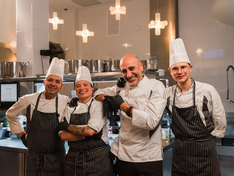 Chef and assistants portrait 