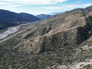 A UAV Drone Aerial Survey of  The Mill Creek Strand of the San Andreas Fault in California along Highway 38 near Forest Falls and Yucaipa looking at the landforms caused by Plate Tectonics 