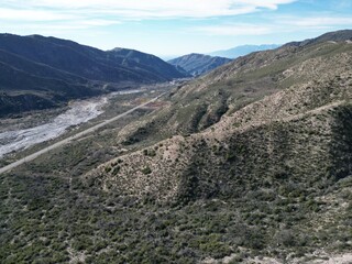 A UAV Drone Aerial Survey of  The Mill Creek Strand of the San Andreas Fault in California along Highway 38 near Forest Falls and Yucaipa looking at the landforms caused by Plate Tectonics 