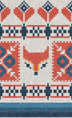 Scandinavian style seamless mosaic tiles pattern