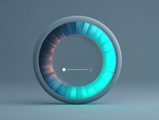 Naklejka premium Abstract Circular Neon Light Gauge 
