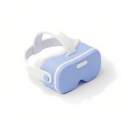 3D isometric virtual reality VR headset icon for metaverse technology, cute clay style render, isolated on white