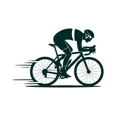 Obraz premium A cyclist riding a bicycle with motion blur on a white background