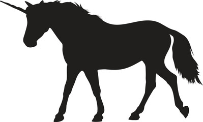 Obraz premium Unicorn silhouette, Unicorn outline, Unicorn shape, Unicorn icon, Unicorn symbol, Unicorn animal, Magic unicorn, Fantasy unicorn, Mythical horse, Horse silhouette, Horse outline, Horse shape,