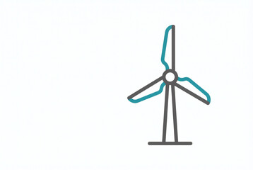 Wind turbine renewable energy outline icon isolated on white background.