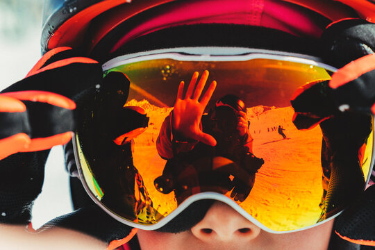 Skiing excitement and winter fun