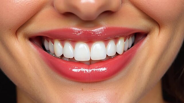 Closeup of a smiling face showing teeth