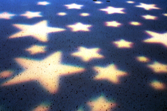 Projected stars on a floor