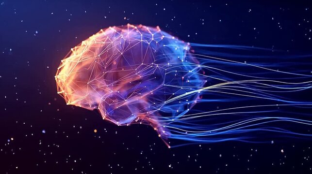 Abstract digital brain in space