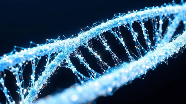 Blue DNA double helix structure